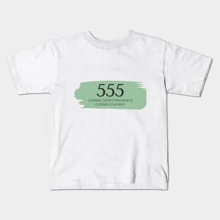 555 Angel Number green Kids T-Shirt